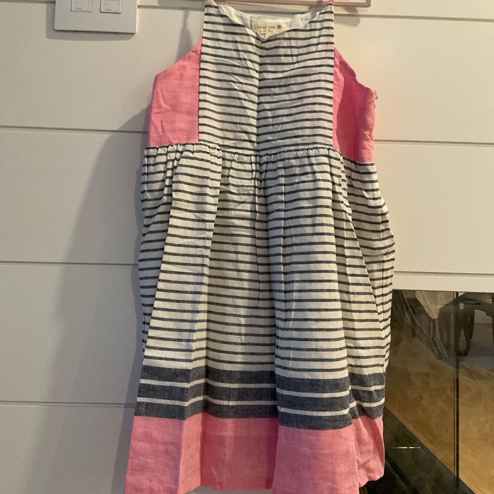 Striped Pink and grey Kids Dress